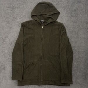 Marc Allan green full zip Sweater Wool Women's size medium hooded jacket